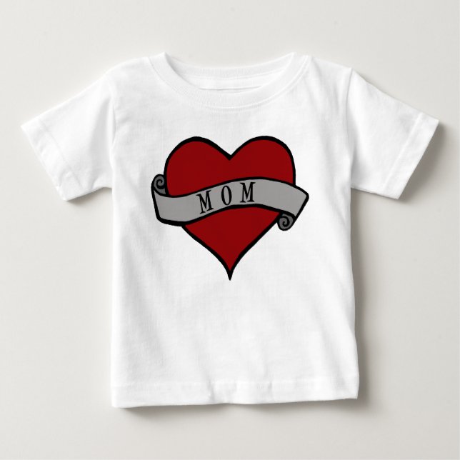 Camiseta De Bebé Mamá Tattoo Heart (Anverso)