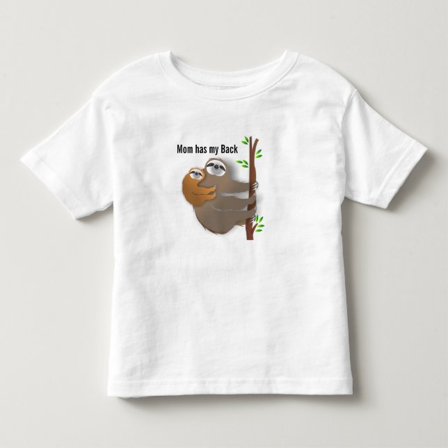 Camiseta De Bebé Mamá tiene mi mami de espalda y yo Sloth (Anverso)