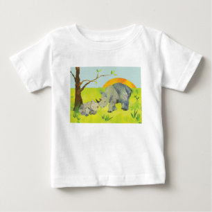 Camiseta De Bebé Mamá y bebé del rinoceronte