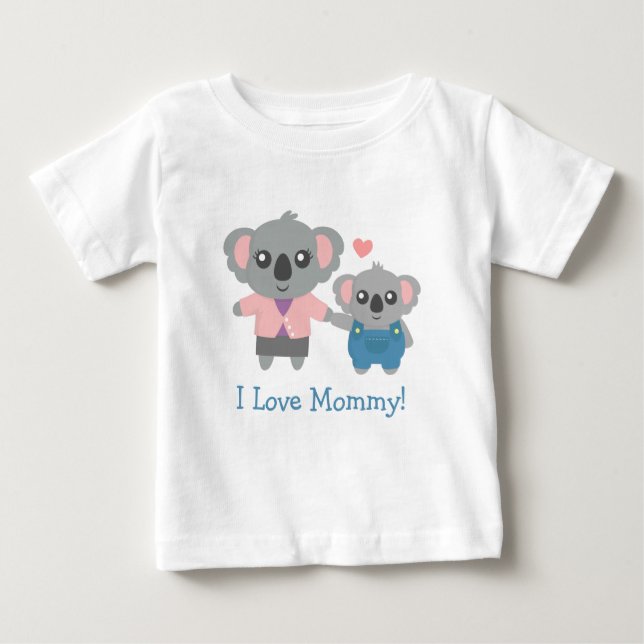 Camiseta De Bebé Mamá y niño lindos del oso de koala (Anverso)