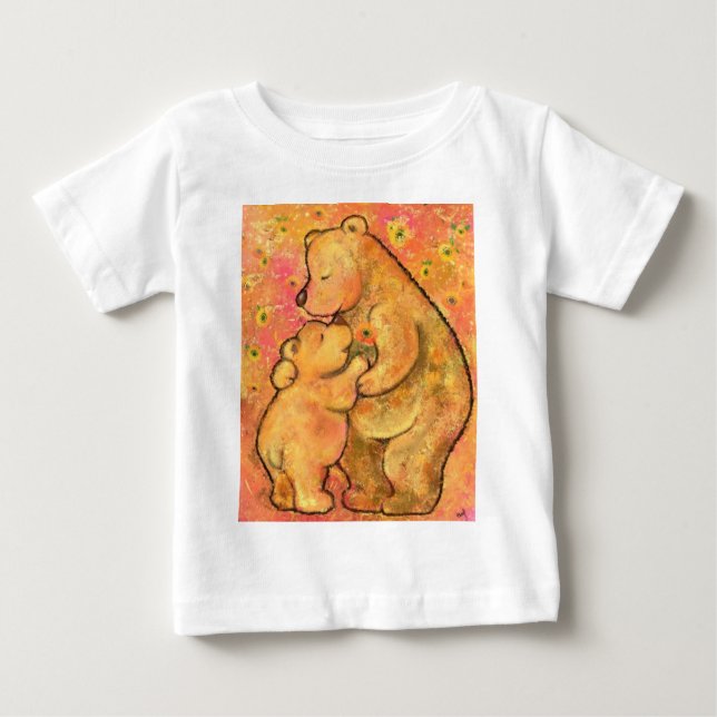 Camiseta De Bebé Mamá y oso bebé - Abrazo - (Anverso)