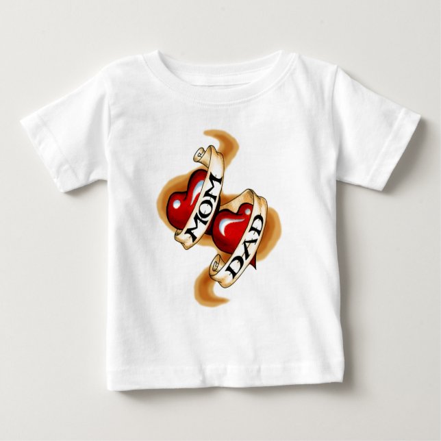 Camiseta De Bebé Mamá y papá (Anverso)