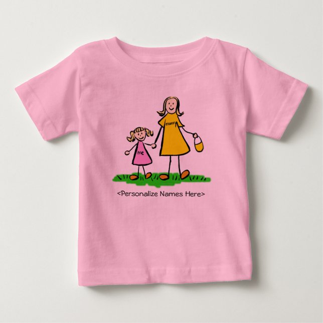 Camiseta De Bebé Mamá y yo - Madre y hija rubia TShirt (Anverso)