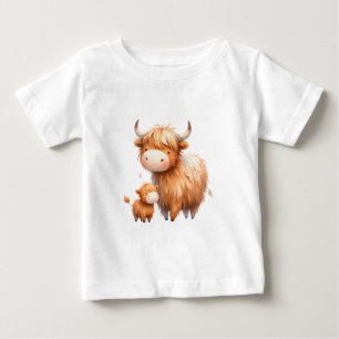 Camiseta De Bebé Mamá y Yo-Vaca de las Tierras Altas