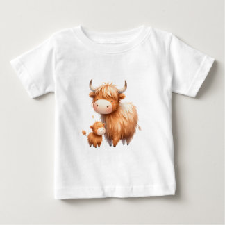 Camiseta De Bebé Mamá y Yo-Vaca de las Tierras Altas