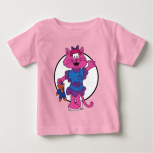 Camiseta De Bebé MAMAMACANZ   Gato rosa con muñeca
