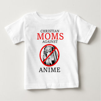 Camiseta De Bebé Mamás cristianas contra meme cómico anime