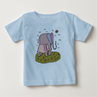 Camiseta De Bebé mami pastel linda y elefante bebé comiendo fruta