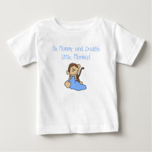 Camiseta De Bebé Mami y el mono del niño de papá