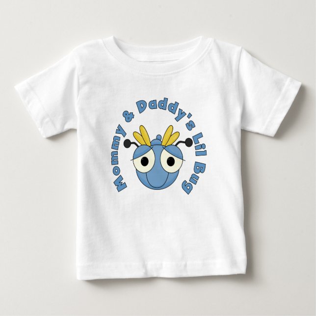 Camiseta De Bebé Mami y papi's Lil Bug (Anverso)