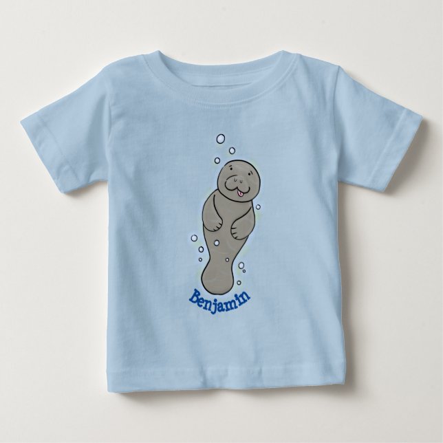 Camiseta De Bebé Manatí de bebé con ilustracion de burbujas (Anverso)