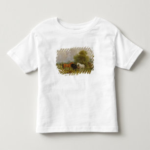 Camiseta De Bebé Manchas de caballos: Mares y tontos en un campo (p