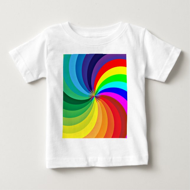 Camiseta De Bebé Mandala-46556 de color arcoiris (Anverso)