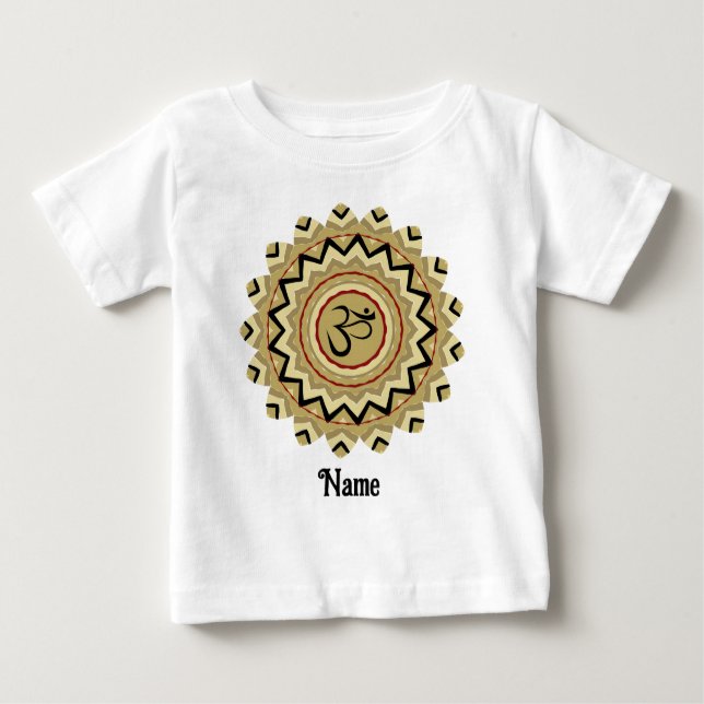 Camiseta De Bebé Mandala espiritual Símbolo Om de yoga retro person (Anverso)