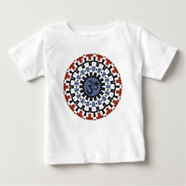 Camiseta De Bebé Mandala espiritual Yoga Om Azul Rust Kaleidoscope