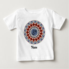 Camiseta De Bebé Mandala espiritual Yoga Om Rust Blue Personalizado