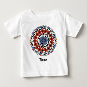 Camiseta De Bebé Mandala espiritual Yoga Om Rust Blue Personalizado