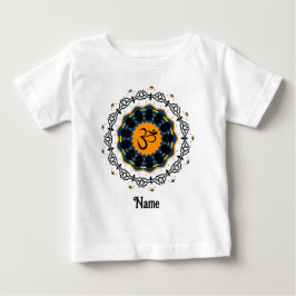 Camiseta De Bebé Mandala Espiritual Yoga Om Símbolo Azul Personaliz