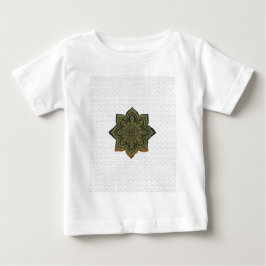 Camiseta De Bebé Mandala Flores Art. Green Gold Zen Decoración