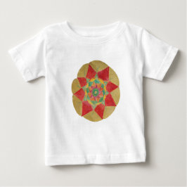 Camiseta De Bebé Mandala Star Toddler Ruffle Tee, Blanco