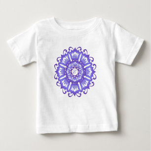 Camiseta De Bebé Mandala verde azulada étnica.