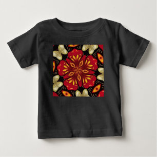 Camiseta De Bebé Mandalas de Flores Tropicales y Mariposas