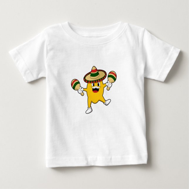 Camiseta De Bebé Mango como músico con maraca (Anverso)