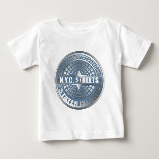 Camiseta De Bebé Manhole Staten Island Blue (Anverso)