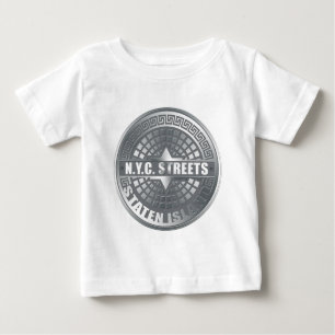 Camiseta De Bebé Manhole Staten Island Gray