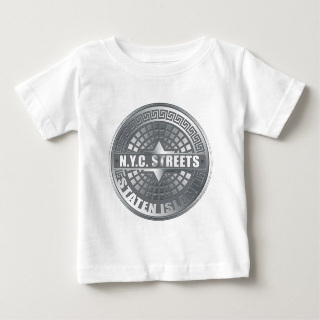 Camiseta De Bebé Manhole Staten Island Gray (Anverso)