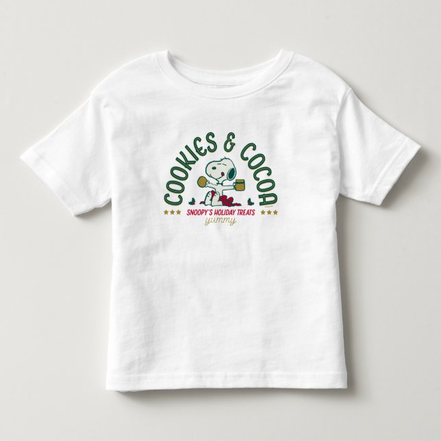 Camiseta De Bebé Maní | Cookies y cacao de Snoopy (Anverso)