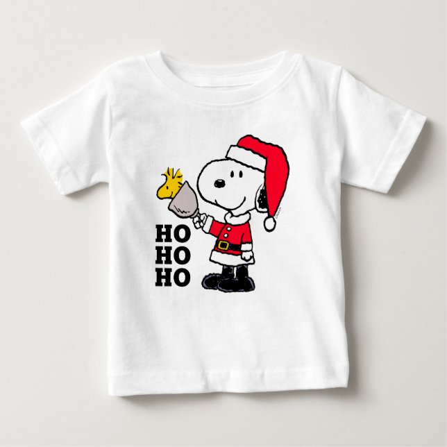 Camiseta De Bebé Maní | Snoopy & Woodstock Ho Ho (Anverso)