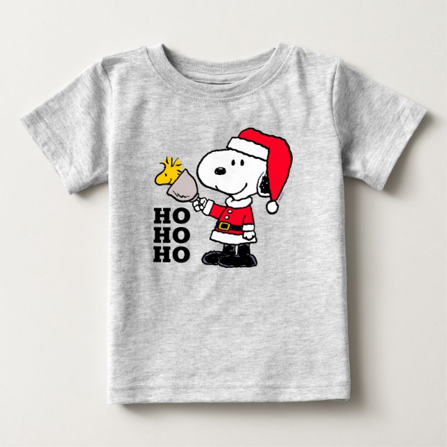 Camiseta De Bebé Maní | Snoopy & Woodstock Ho Ho (Anverso)