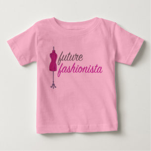 Camiseta De Bebé Mannequina de Moda Rosa Fashionista Futura