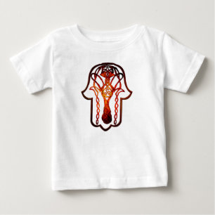 Camiseta De Bebé Mano Celtic Hamsa (Naranja/Rojo)