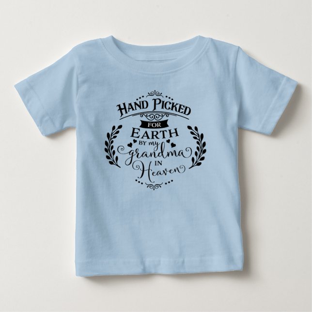 Camiseta De Bebé Mano escogida por mi abuela en muchacho azul del (Anverso)
