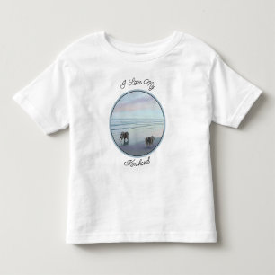 Camiseta De Bebé Manos en la pintura de perro en la costa