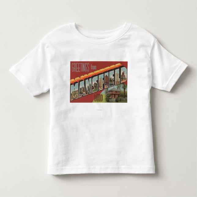 Camiseta De Bebé Mansfield, Ohio - escenas grandes de la letra (Anverso)