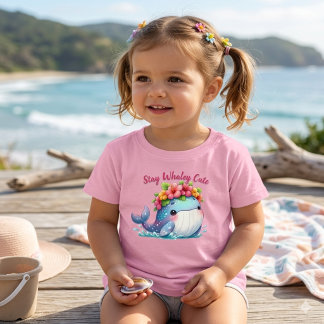 Camiseta De Bebé Mantén Cute Whaley | Adorable Bebé Ballena con Flo