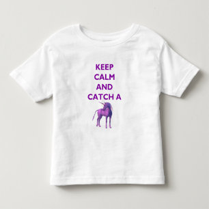 Camiseta De Bebé Mantén la calma, malva, unicornio, niño pequeño y 