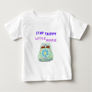Camiseta De Bebé Mantén la onda, pequeños hippies Dachshunds en coc