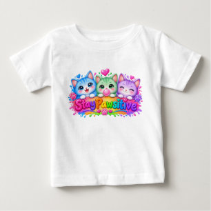 Camiseta De Bebé Mantén la Pata Positiva Cachorritos Bebé