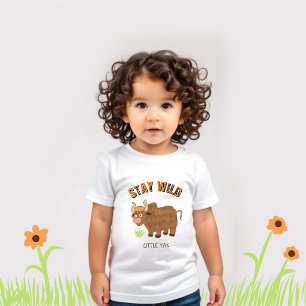 Camiseta De Bebé Mantén Salvaje Pequeño Yak