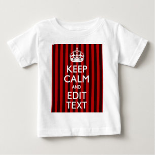 Camiseta De Bebé Mantener la calma tu texto Decoración de franjas r