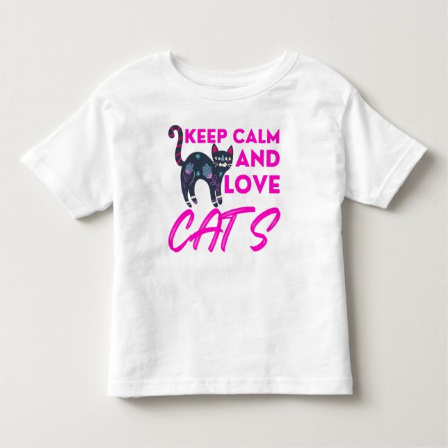 Camiseta De Bebé Mantener La Calma Y Amar A Los Navidades De Gatos (Anverso)