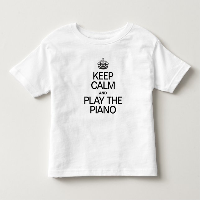 CAMISETA DE BEBÉ MANTENER LA CALMA Y JUGAR AL PIANO (Anverso)
