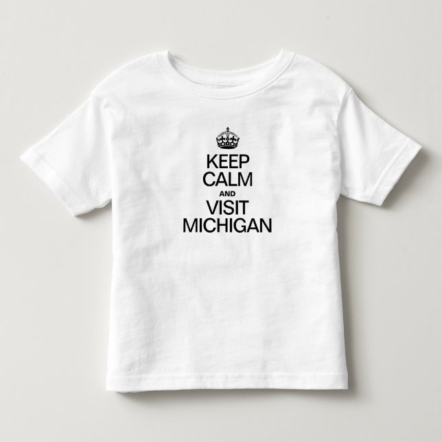 CAMISETA DE BEBÉ MANTENER LA CALMA Y VISITAR MICHIGAN (Anverso)