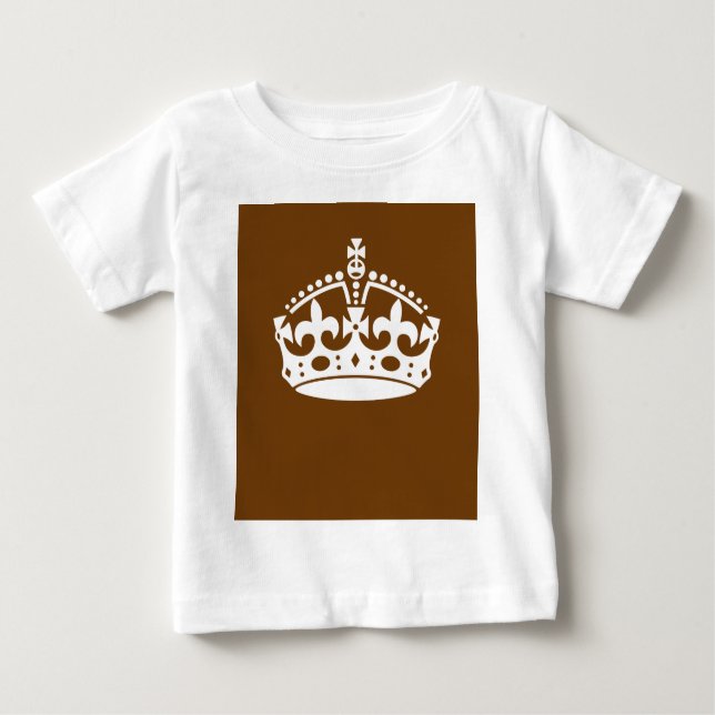 Camiseta De Bebé Mantener la corona tranquila en Brown (Anverso)