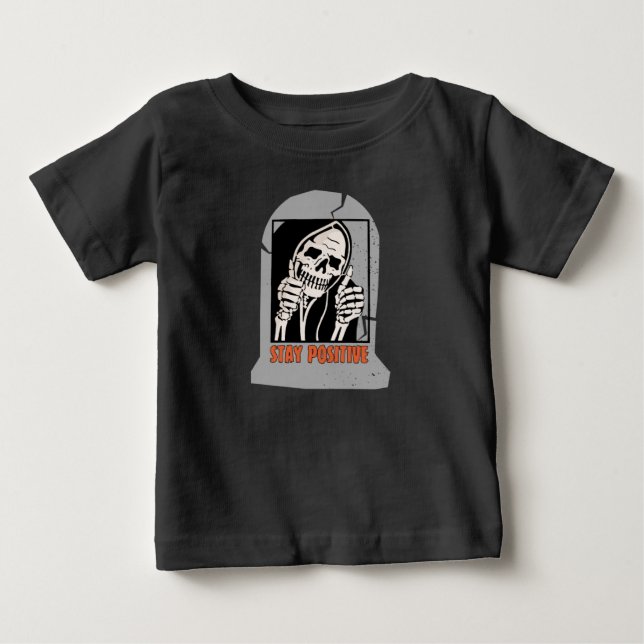 CAMISETA DE BEBÉ MANTENER SKELETON POSITIVO (Anverso)