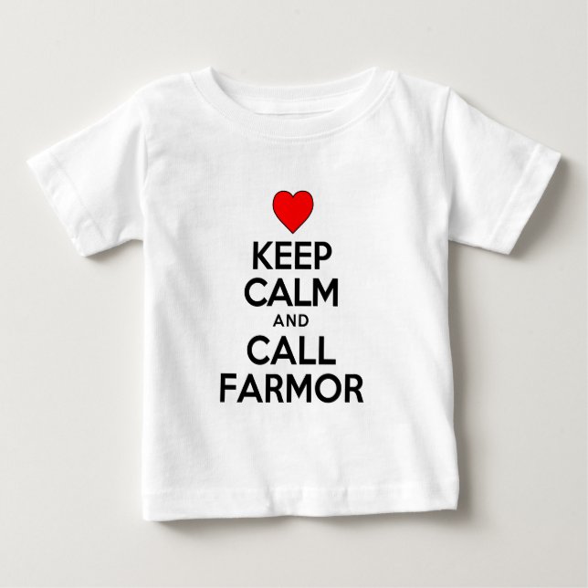 Camiseta De Bebé Mantenga la calma y llame a los agricultores (Anverso)